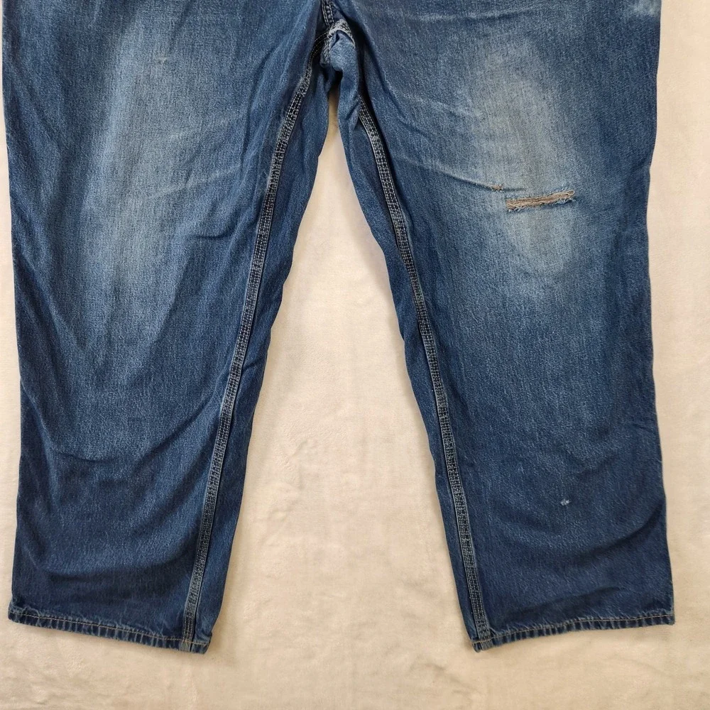 Carhartt FR Jeans‎ Mens 46x30 Blue Denim Relaxed Fit Workwear Grunge Distressed